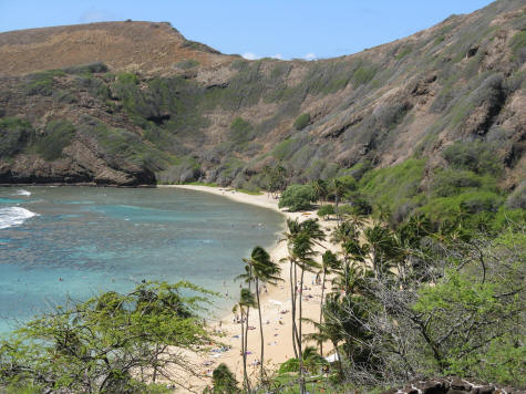 Hanauma Bay Nature Preserve on the Southeast Coast of Oahu